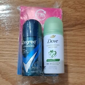 NEW Degree and Dove Advanced Care Dry Spray Set